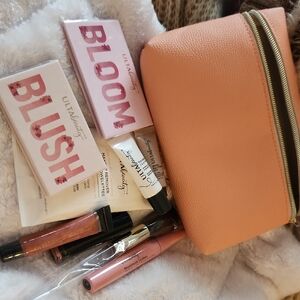 Ulta Beauty Peach Cosmetic Set with Pink Accents